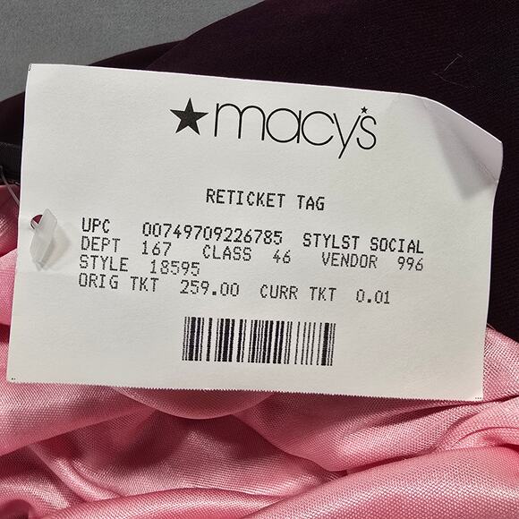 Betsy Adam Purple Formal Maxi Dress Beaded Sleeveless Padded Zip Women's Size 12 - Picture 3 of 15